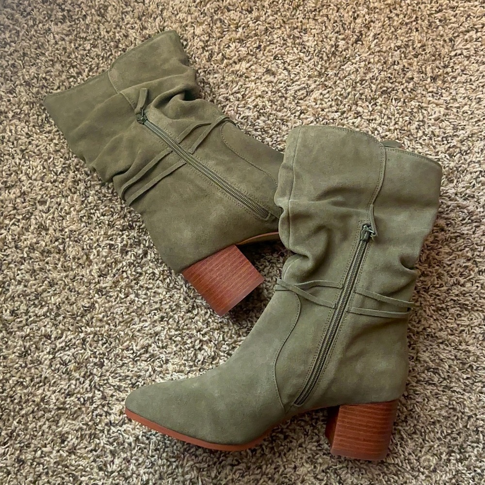 Violet & Red- Janine Tall Shaft Suede Boot (Size 11)